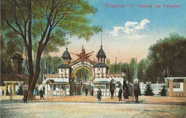Tiere in Ostpreußen (Auswahl) > https://www.myheimat.de/2966282 Tiergarten Königsberg, Eingang um 1900 Postkarte | Foto: wie vor