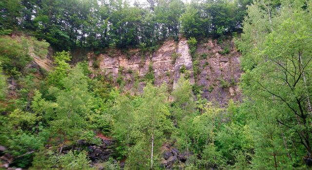 Felswand am Wanderweg