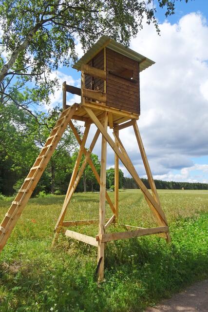 ein neuer Hochstand an der Trockenbach - Straße Klingenberg