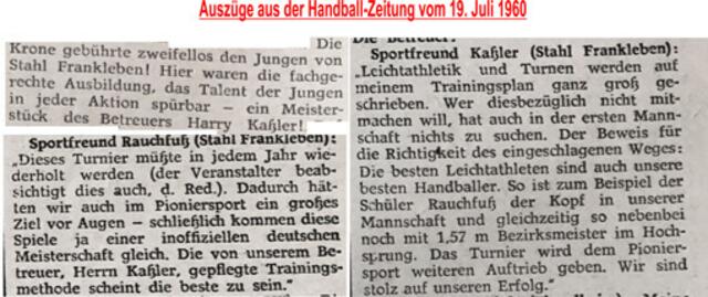 Meinungen zur Pioniermeisterschaft in der Handball-Zeitung.