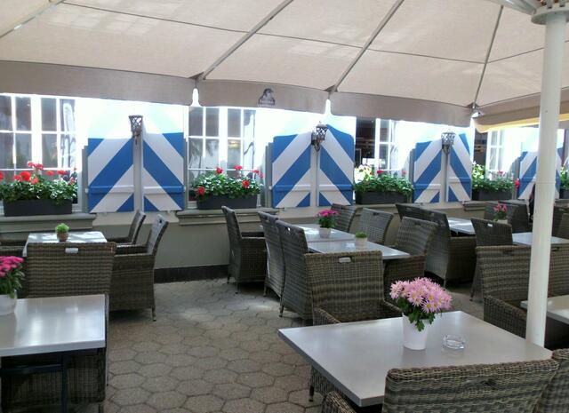 Überdachte Terrasse des Restaurants "Thiergarten".