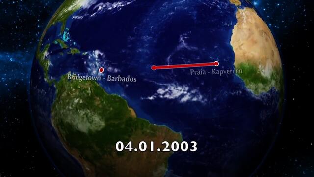 1. 21.12.2002 - 04.01.2003 Bremerhaven - Bridgetown - Barbados.