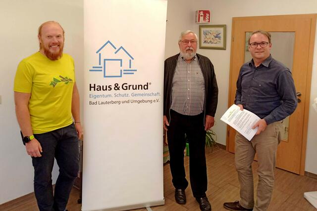 v.l.n.r. CDU-Stadtverbandsvorsitzender Christian Schäfer, NBgS Regionssprecher Bernd Jackisch und Haus & Grundvorsitzender Rechtsanwalt Andreas Körner. | Foto: CDU Stadtverband Bad Lauterberg