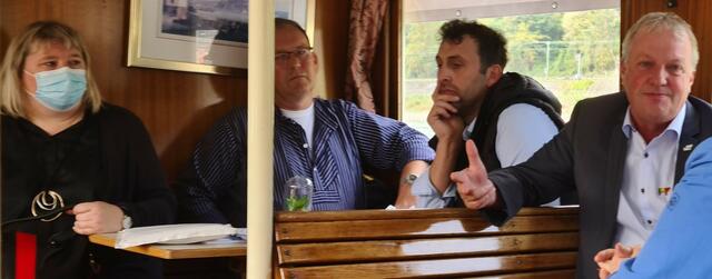 Presse-Frühstück des BDM auf der Cäcilia (v. l. n. r.) BDM-Pressesprecherin Jutta Weiß, BDM-Bundesvorsitzender Stefan Mann, Johannes Pfaller, BDM-Beiratssprecher, Erwin Schöpges, EMB-Präsident