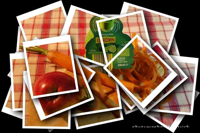 Apfel, Karotte und Limette...