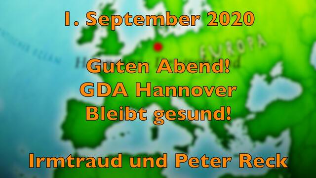 1. September 2020. Guten Abend! Bleibt gesund!