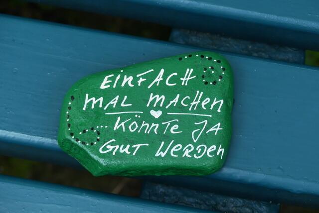 den ersten Stein gefunden und den Spruch finde ich sehr passend