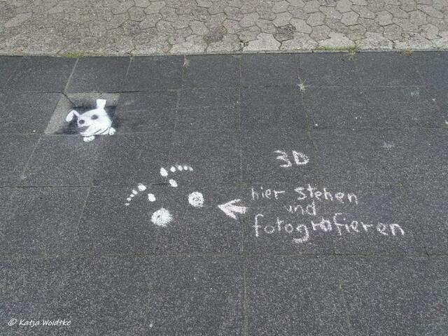 Vergängliche Kunst aus Kreide - herzlichen Dank an Shivan Shareef für dieses zauberhafte Kunstwerk! Entdeckt im Langenhagener Stadtzentrum. Den Künstler findet ihr auch auf Instagram. (Foto: Katja Woidtke)