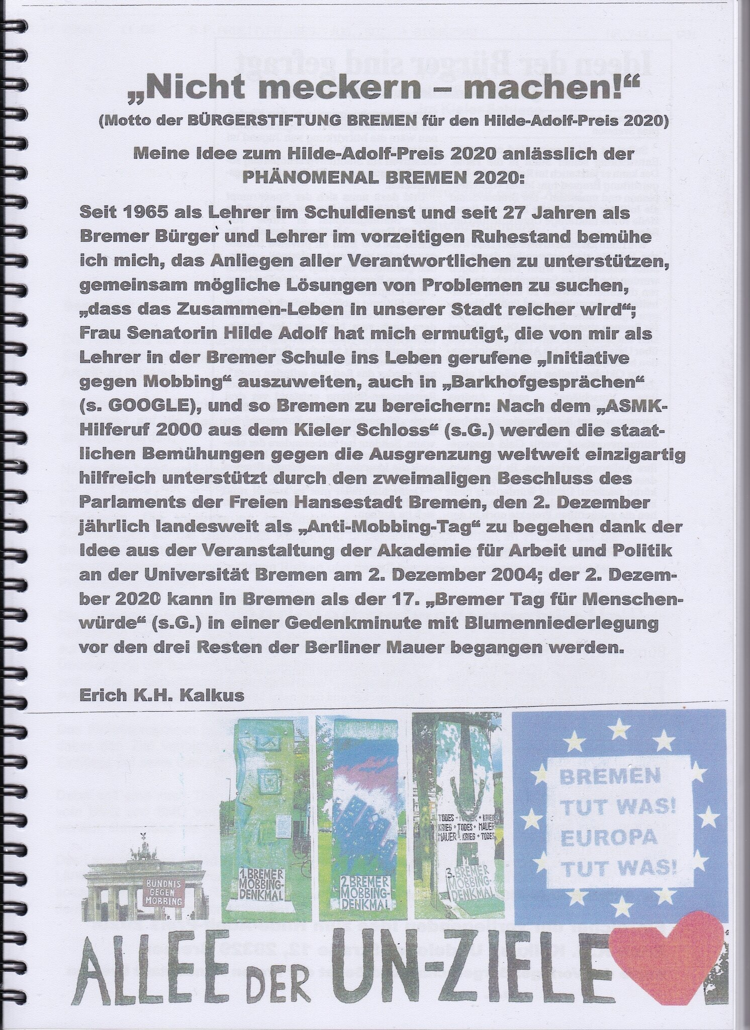 Meine Idee zum HildeAdolfPreis 2020 offensichtlich nicht