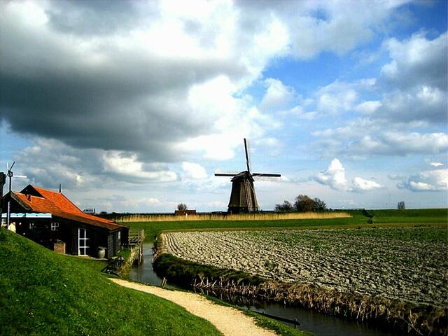Poldermühle in Nordholland