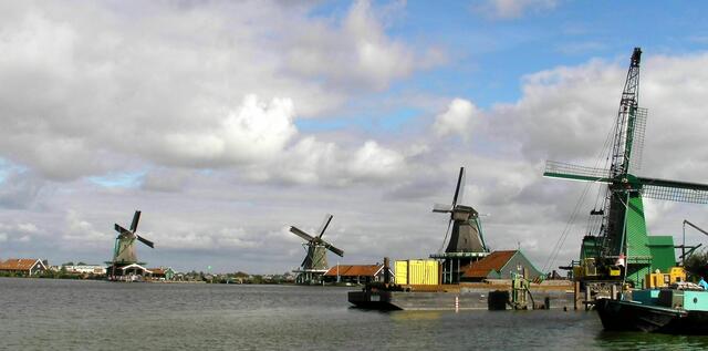 Mühlenpark von Dorf Zaanse Schans in Nordholland.
