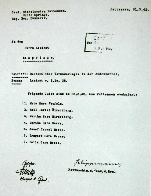 Man nannte es Bericht über die Veränderung der Judenkartei.