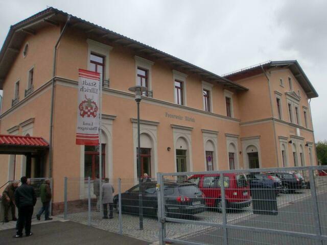 Das Bahnhofsgebäude Ellrich, welches von der Stadtfeuerwehr Ellrich genutzt wird.