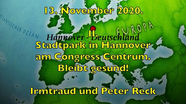 13. November 2020. II. Stadtpark in Hannover am Congress Centrum.  Bleibt gesund!