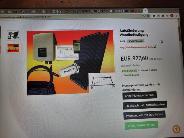 🌞🌞
Dieser Beitrag enthält KEINE bezahlte Werbung. Das Bild zeigt die nach eigenen Kriterien ausgewählte Anlage.