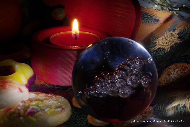 Teelicht mit Glaskugel