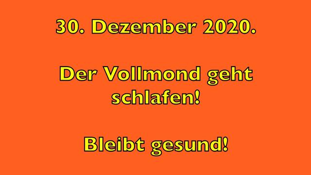 30. Dezember 2020. Guten Morgen! Bleibt gesund!