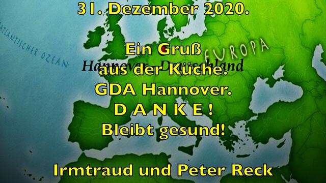 31. Dezember 2020. Ein Gruß aus der Küche. GDA Hannover. Bleibt gesund! Wir sagen D A N K E !
