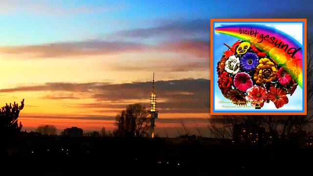 10. Januar 2021. Blick in den Abendhimmel über Hannover. Bleibt gesund!