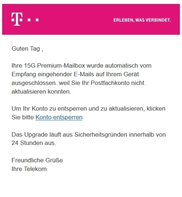 Und es geht auch so weiter: Furcht verbreiten und unter Zeitdruck setzen.