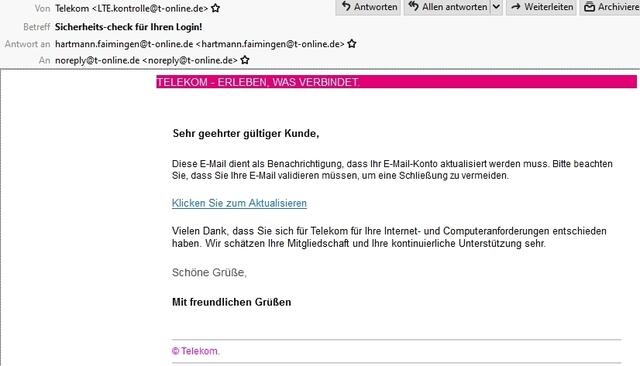 Und weiter geht es mit dem "Sicherheits-check für Ihren Login!"