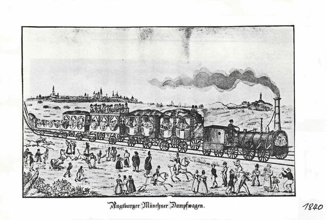 Eisenbahn Augsburg - München 1840