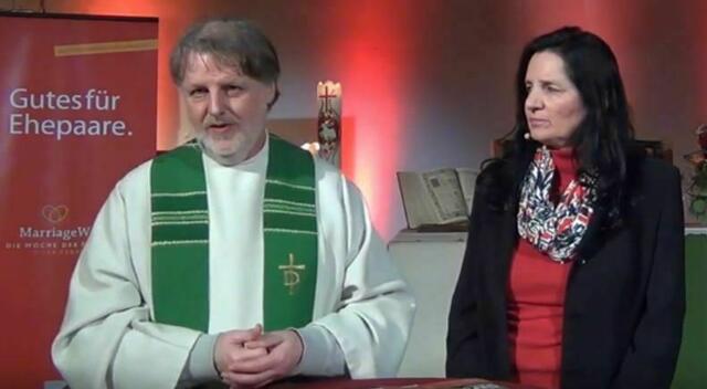 Alfred und Andrea Mayer hielten gemeinsam die Predigt beim „Abendläuten-Gottesdienst“ in der Kauferinger Pauluskirche (Foto: Archiv des Landsberger MarriageWeek-Forums - Verwendung mit freundlicher Genehmigung)