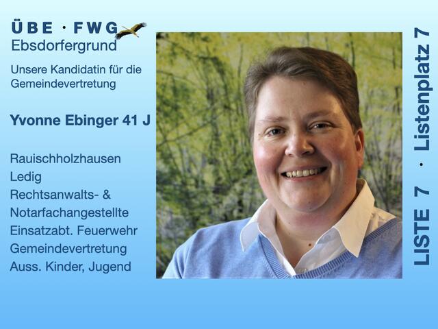 Yvonne Ebinger, ÜBE-FWG Ebsdorfergrund