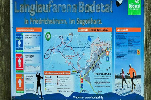 Plan der Loipen um Friedrichsbrunn