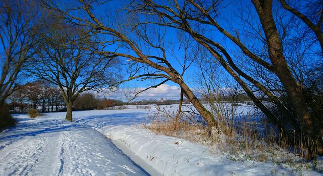 Schneebedeckte Landschaft in Isernhagen