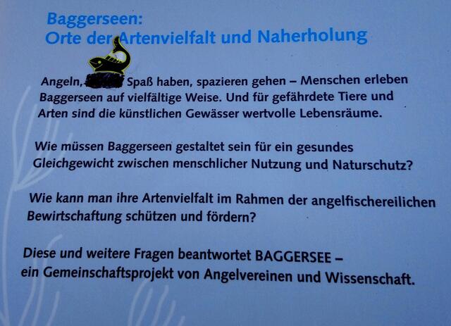 Infotafel zum Baggersee