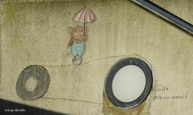 Vergängliche Kunst aus Kreide - herzlichen Dank an Shivan Shareef für dieses artistische Kunstwerk! Entdeckt an der Konrad-Adenauer-Straße. (Foto: Katja Woidtke)