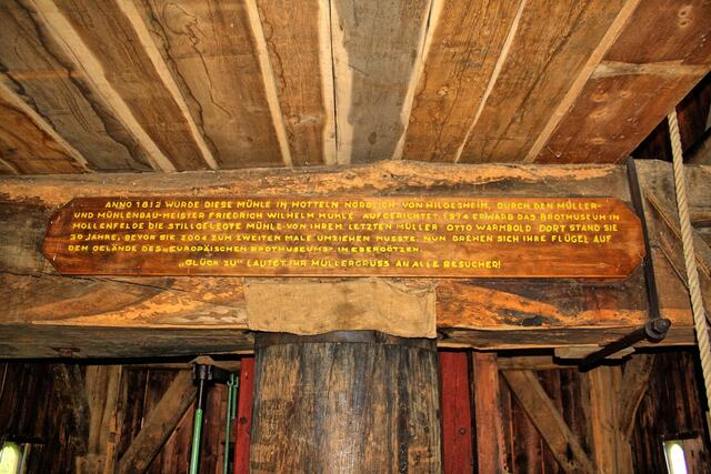 ein Schild am Hausbaum erzählt von Ihrer Wanderschaft