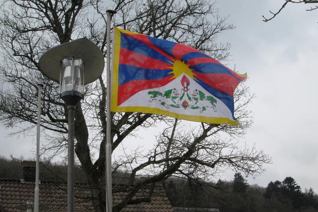 Die Flagge Tibets in Battenberg (Eder) am 10.03.2021.