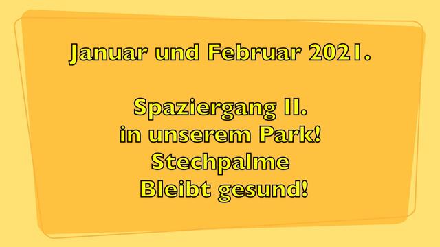 Januar und Februar 2021.  Spaziergang II. in unserem Park! Bleibt gesund!.