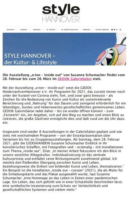 Ein schöne Artikel in der Zeitschrift "STYLE Hannover".