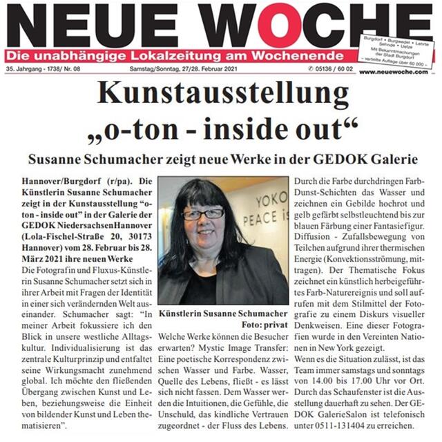 Ein Schöner Bericht in der Neuen Woche über die Ausstellung "o-ton - inside out".