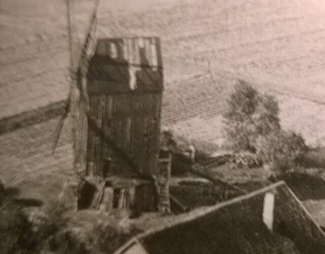 die Mühle in Osloß, ca. 1977, vor der Umsetzung ins Internationale Mühlenmuseum Gifhorn