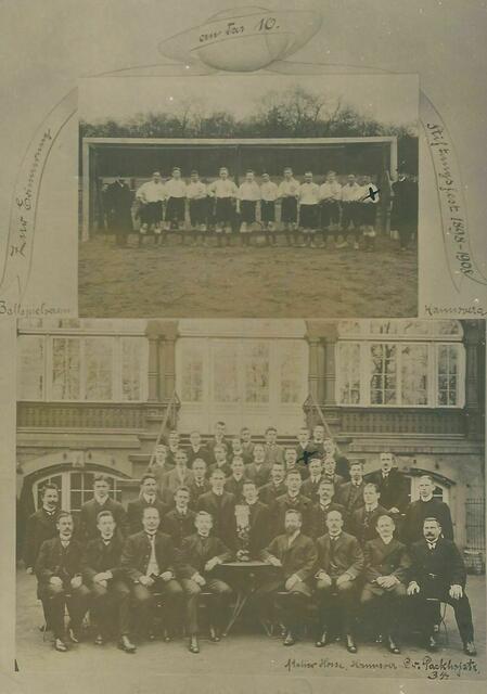 Ballspielverein Hannovera feiert 10-jähriges Stiftungsfest, 1908. 5 Jahre später sollte der Verein mit dem HFC von 1896 fusionieren. Der neue Verein Hannover 96 im Logo entstand.