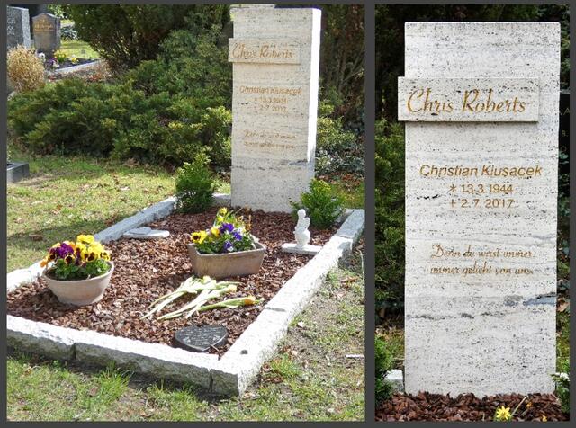 Grabstelle des Schlagersängers Chris Roberts, eigentlich Christian Franz Klusáček († 2017)