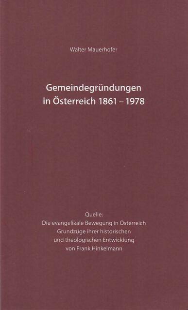 Walter Mauerhofer: Gemeindegründungen in Österreich 1861 - 1978 | Foto: Walter Mauerhofer