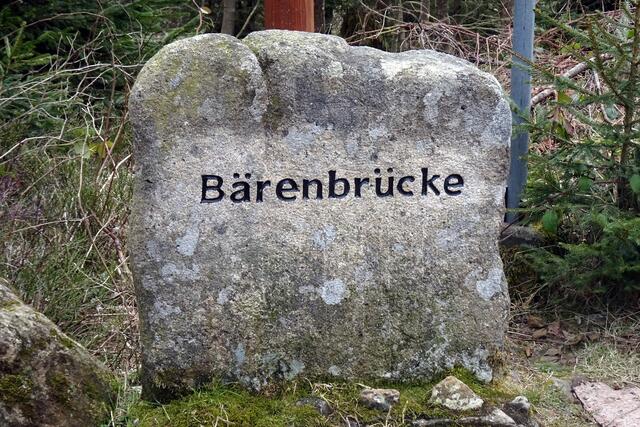 die Bärenbrücke überquert an der Alfred - Rieche - Hütte  die Große Bode