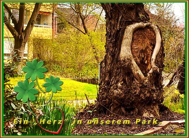 15. April 2021. Ein "Herz" in unserem Park! Bleibt gesund!