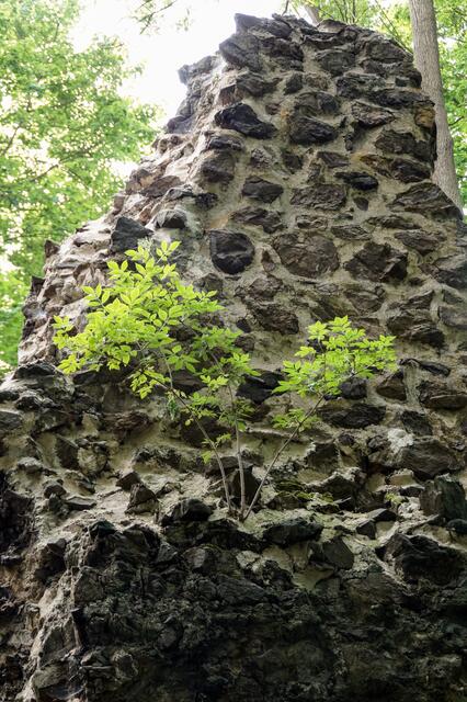 Rest des Kirchturms des wüsten Dorfes Volkmannrode