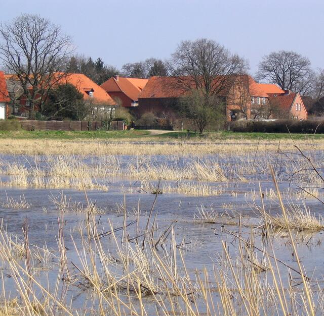 Leinehochwasser 2013. Mit Sandsäcken wurde damals das Wasser abgewehrt.