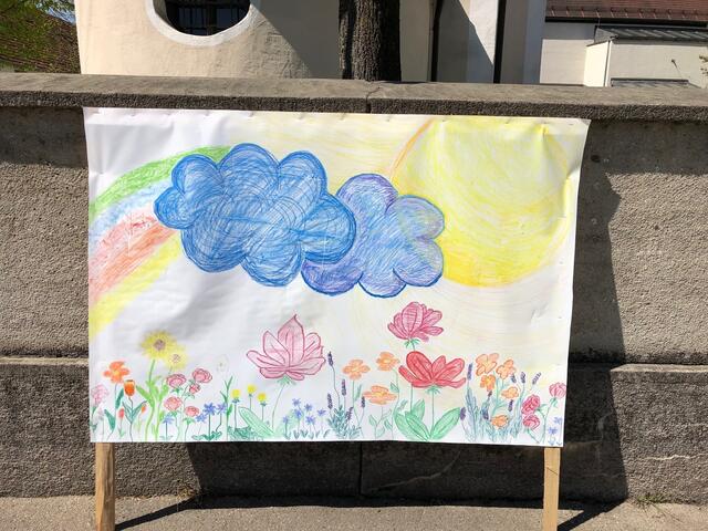 Auch ein Kunstwerk der Ellgauer Ministranten zum Muttertag.