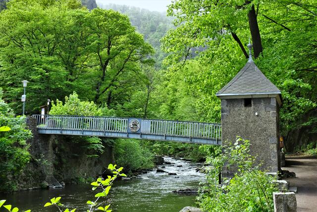 die Waldkaterbrücke, auf der anderen Seite befindet sich die Jugendherberge