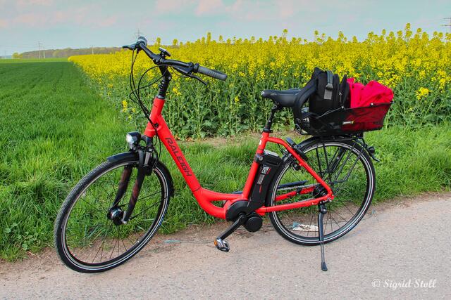 ...etwas weniger PS: mein Drahtesel,  nicht ganz rot, sondern  "sunrise red"