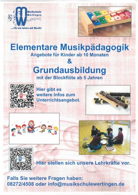 Elementare Musikpädagogik und Grundausbildung mit der Blockflöte gehören zu einer guten musikalischen Ausbildung.