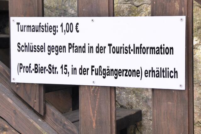 Information zum Turmaufstieg.